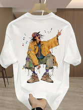 Men's Splatter Print T-Shirt – 100% Cotton, Artistic Streetwear Summer Tee