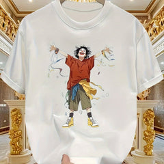 Men’s Heavy Cotton T-Shirt – Cartoon Pattern Street Style