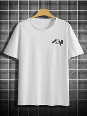 Men’s Casual Floral & Bird Print T-Shirt – 100% Cotton