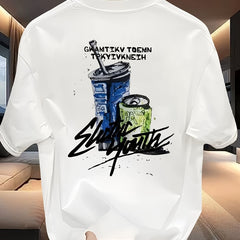 Men’s Cotton Graphic T-Shirt – Graffiti Art & Bold Typography