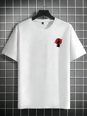 Men's Short Sleeve Samurai Print T-Shirt – Loose Fit Casual Crew Neck