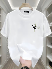 Men's Heavyweight Cotton Panda Graphic T-Shirt – Loose Fit Casual Tee