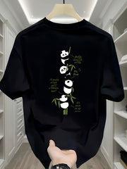 Men's Heavyweight Cotton Panda Graphic T-Shirt – Loose Fit Casual Tee