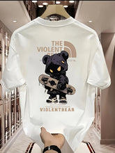 Heavyweight Cotton T-Shirt – Violent Bear Print, Street Style