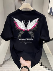 Heavyweight 100% Cotton Men's Oversized Butterfly Graphic Tee – Asymmetrical Hem