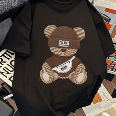 Men’s Relaxed Fit Cotton T-Shirt – Teddy Bear “Bear Don’t Worry” Graphic