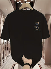 Heavyweight Cotton T-Shirt – Violent Bear Print, Street Style