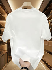 Men's 100% Cotton Graphic Print T-Shirt - Summer Casual Short Sleeve Round Neck Tee with Bold Lettering & Character Design, Regular Fit, Hand Wash Only, Casual Attire, Semitransparent Material